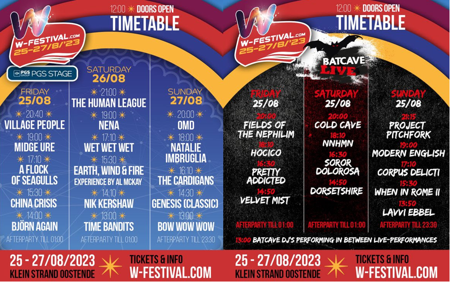 Lineup en timetable voor Wfestival Luminous Dash BE