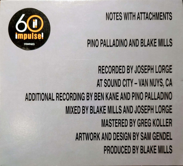 BLAKE MILS, PINO PALLADINO - Notes With Attachments (2021, New Deal Records)